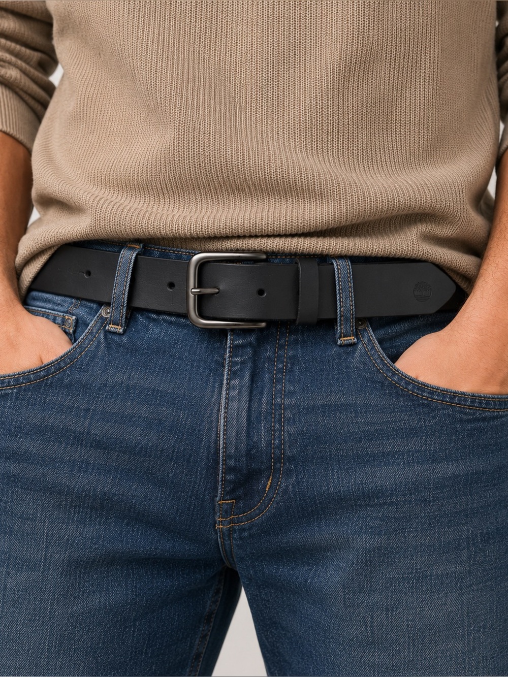 Timberland Black Leather Men’s Belt Size 46